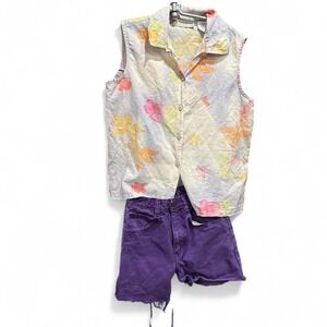 WOMENS VINTAGE 90S FLORAL BUTTON UP TANK TOP SIZE‎ MEDIUM